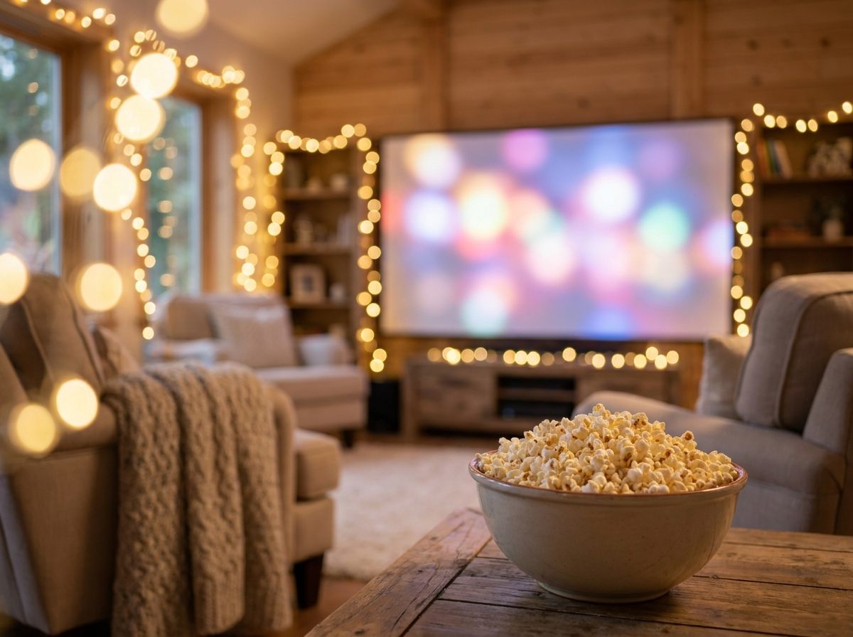Ambiance home-cinéma avec pop-corn